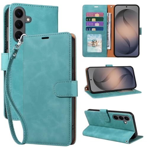 Étui portefeuille pour Samsung Galaxy S26 résistant aux chocs avec dragonne de sécurité