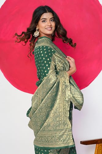 Image of Subham Saree for Woman Silk Cotton Kanjivaram | Soft Daily Wear Golden Zari Sari with Jacquard Blouse Piece
