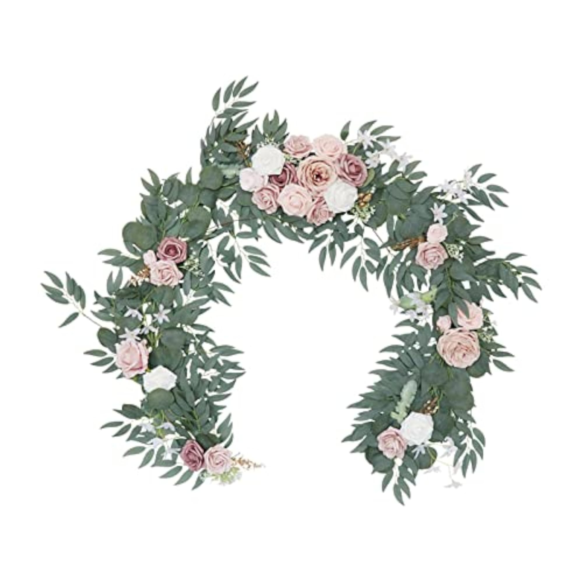 Artificial Eucalyptus Garland with Flowers for Table Runner