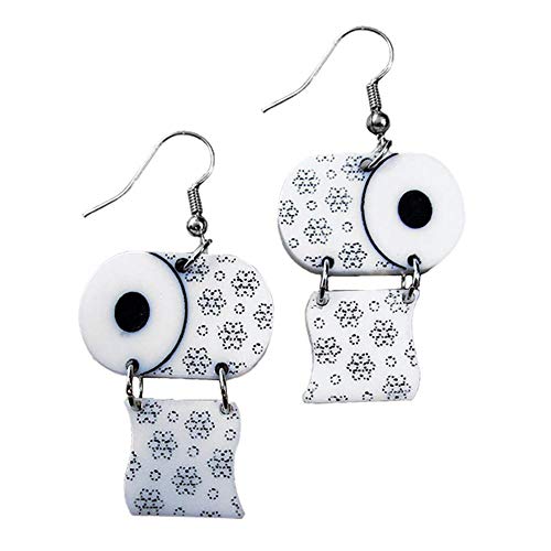 Godya Pendientes de Tejido con Papel higiénico Divertido para niñas