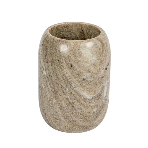 Creative Co-Op Modern Marble Bottle Holder, White Crock, Natural