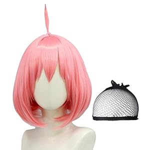 Onlynery Anya Forger – Peluca corta de color rosa para cosplay, para niñas, cosplay, mujer, niña, niño, resistente al calor, sintético, para fiesta de Halloween