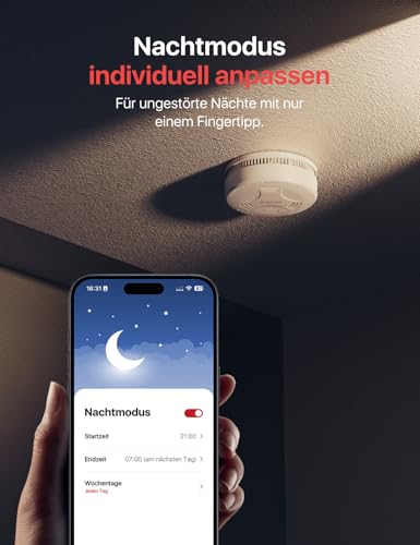 X-Sense Smart Rauchmelder, Nachtmodus & Magnethalterung, SD11-MR31, 3 Stück – Ansicht 4