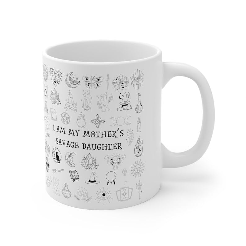 Witch Mug, Esoteric Ceramic Mug, Celestial Mug, Magic Crystals Mug, Spiritual Mug, Manifest Mug, Gift Ideas Witches, Things of Witches, 11oz