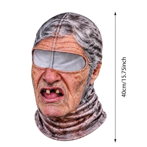 Funny Ski Mask,Old Man Funny Ski Mask Winter 3D Printed Realistic Full Face Balaclava with Neck Coverage Cosplay Costume 2026 Lady Humorous Hilarious Masks,A03Grey,One Size - image 3