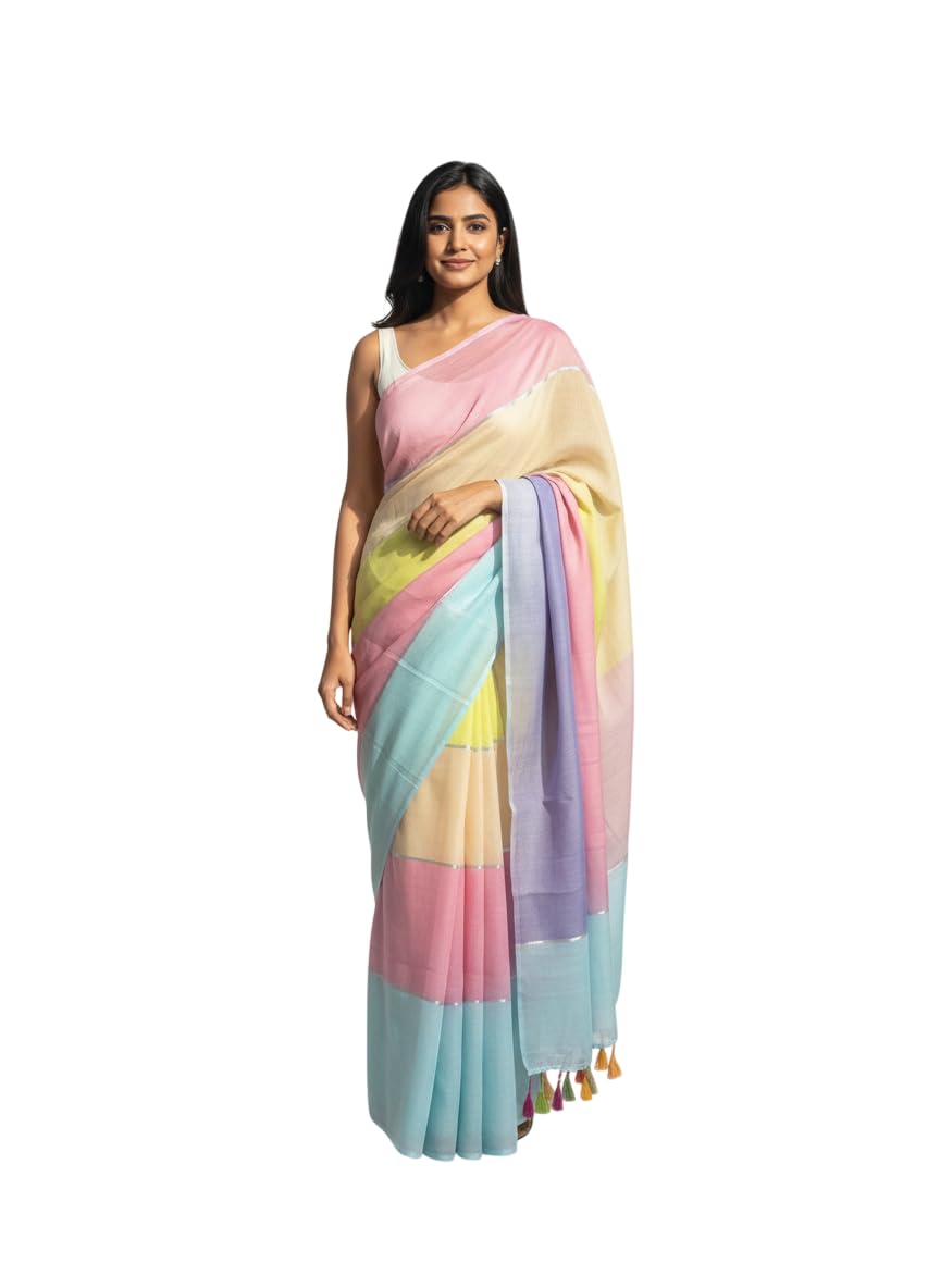 Beautiful Handloom MulCotton Saree Without Blouse Piece-picture-48