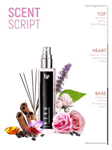 Image of EM5 Nero Unisex Perfume for Men & Women | Spicy Rose Woody Fragrance | Eau De Parfum Spray | Luxury Gift for Men /Women | 15 ml