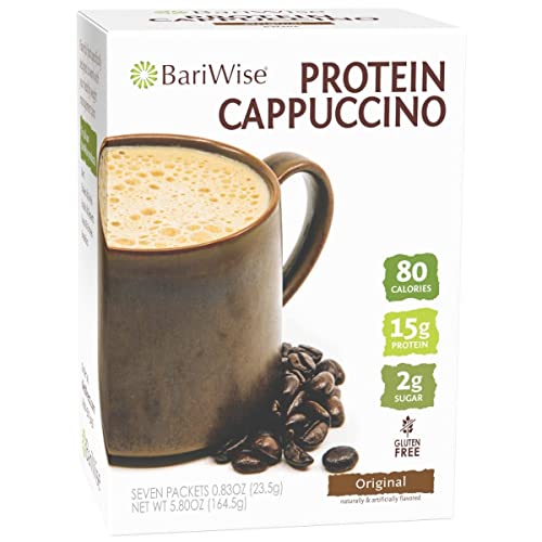 BariWise Protein Hot Drink/Cappuccino Mix, Original - 80 Calories, 1g Fat, 15g Protein (7ct) BariWise Protein Hot Drink/Cappuccino Mix, Original - 80 Calories, 1g Fat, 15g Protein (7ct)
