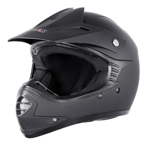 Zorax Matt Black XL (55-56cm) Kids MX Motocross Helmet Children Motorbike Dirt Bike Helmet ECE 22-06