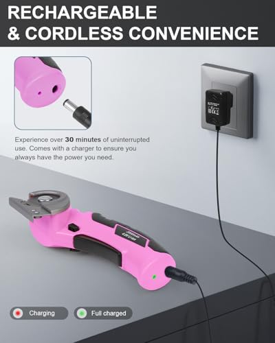 Cordless Electric Scissors Cardboard Cutter - Stocking Stuffer for Women Rechargeable Tools for Men Heavy Duty Box Scissor with Safety Lock for Cardboard, Crafting, Carpet, Leather