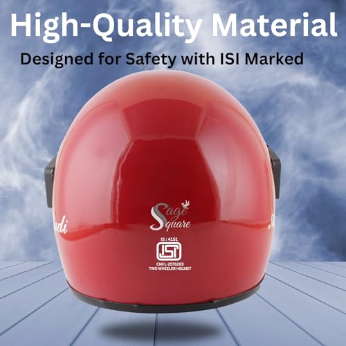 Image of Sage Square Audi Full Face Clear Visor Helmet | ISI Certified | High Standard Safety | Extra Comfort & Stylish
