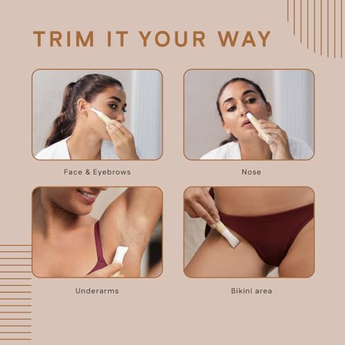 Rechargeable 3 in 1 Full Body and Bikini Trimmer for Women - 90 Min, Safe for Sensitive Area, Multi-Grooming Eyebrow Trimmer, Body and Bikini Trimmer