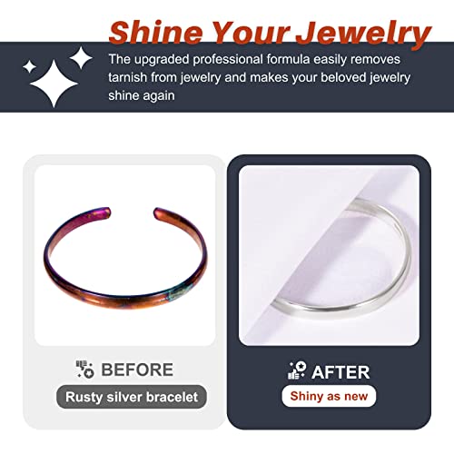 image for CATIFLIN 2pcs Multi-Layer Jewelry Cleaning Cloth, Large Silver Polishi