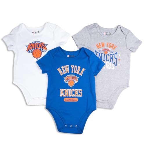 Image of Ultra Game Youth NBA Official Baby Super Soft Cotton 3 Pack Creeper Bodysuit