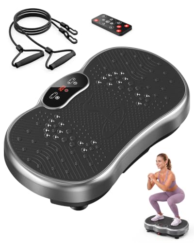 Vibration Plate Exercise Machine, Whole Body Shake Plate for Weight Loss Vibrating Platform with Resistance Bands Slot, 300 Lbs Capacity, 120-Speed, 9 Workout Modes for Home Fitness, Muscle Toning - image 1