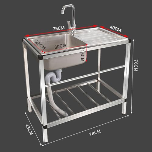 Évier simple sur pied en acier inoxydable pour optimiser les petits espaces - 2