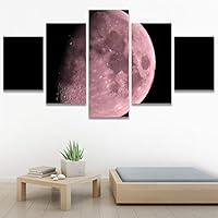 SIGNWIN 5 Panel Canvas Wall Art Astronomy & Space Contemporary Cosmic Dramatic Green Group Photography Realism Ultra for Home Decorations Ready to Hang - 60