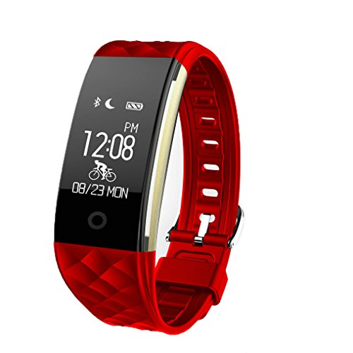 Smart Uhr ZIMINGU S2 Touchscreen Fitness Kompatibel BT 4.0 Android IOS, (rot)
