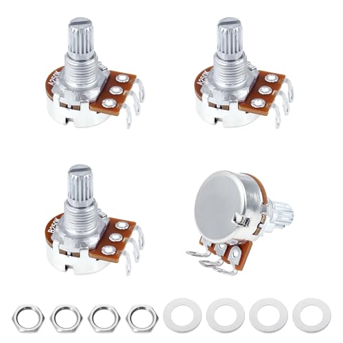 Image of Banworks Metric M8 Thread A250K+B250K Mini Electric Guitars Pots 2A2B Aluminum 18-Spline Split Short Shaft (15mm Length) Audio & Linear Taper Potentiometers for Squier /Epiphone /Ibanez /ESP JT /XNQ-02