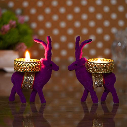 Webelkart Lot de 2 photophores en forme de renne de Noël Rose Cover