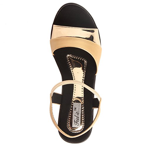 Image of Feel it Leatherite Black Color Wedge for Women's & Girl's