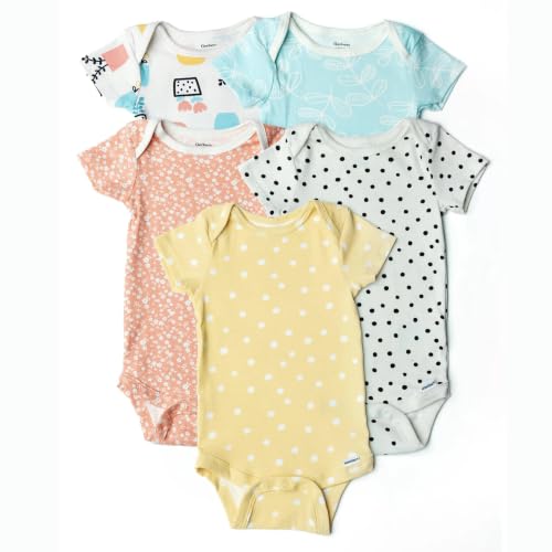Image of Grow by Gerber Baby Boys 5-Pack Short Sleeve Onesies Bodysuits