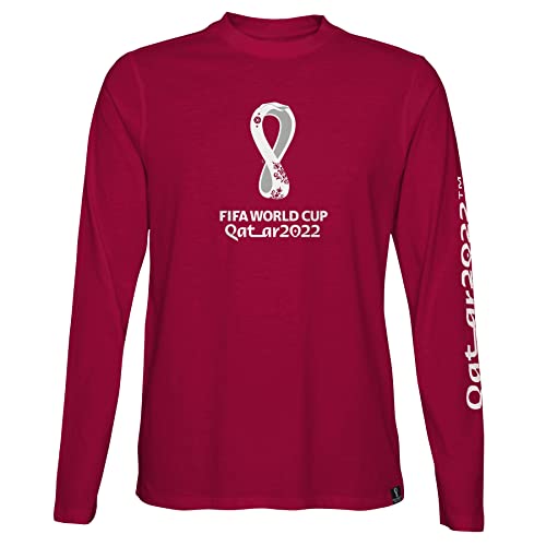 Outerstuff Men's FIFA World Cup Core Long Sleeve Tee T-Shirt, Burgundy, XX-Large, XXL