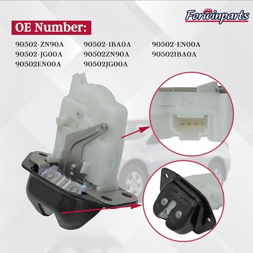 Image of Forwinparts Rear Trunk Latch Lock Assembly for 2008-2013 Nissan Rogue 2005-2007 Murano 2007-2012 Versa 2011-2012 Juke 90502-ZN90A 90502-CA00C 90502-EN000