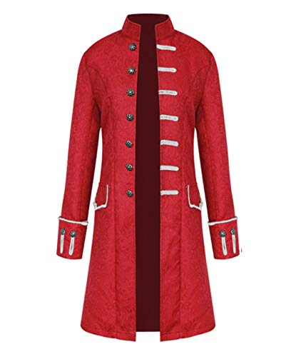 OBEEII Herren Frack Mantel Steampunk Gothic Jacke Vintage