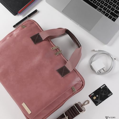 VISMIINTREND Leather Office Laptop Bags for Men & Women,Stylish,Briefcase,Messenger Bags |Fits 13",14", 15.6" Macbook Laptops,Birthday Gift for Husband/Father,Valentine Gifts for Boyfriend