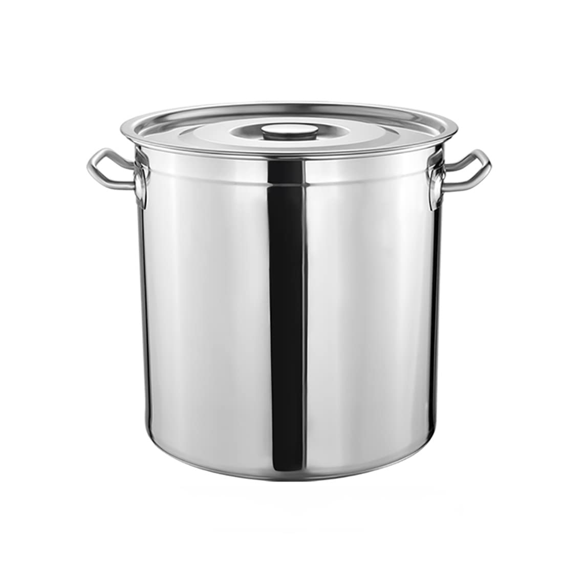Cacerola de acero inoxidable con tapa | Olla de cocción de gran capacidad adecuada para guisos, cocer a fuego lento, fideos y preparación. Utensilios de cocina duraderos de acero inoxidable para
