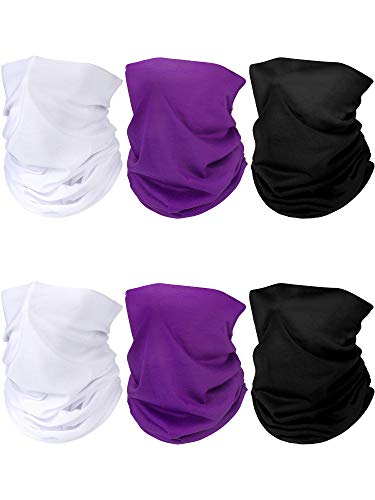 6 Pieces Summer Lightweight Neck Gaiter Sun Protection Face Covers Breathable Face Masks