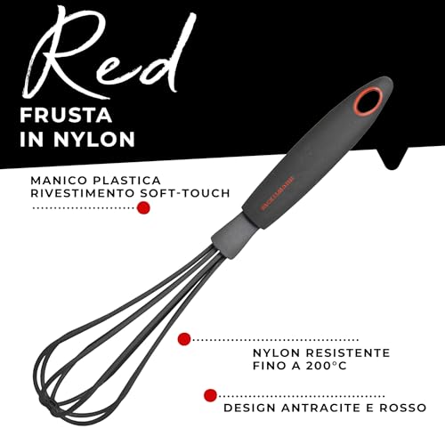 Fackelmann Frusta in Nylon, Linea Red, Grigio Antracite e Rosso - immagine 5