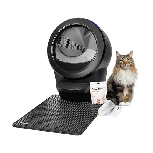 Litter-Robot 4 Beginner Bundle von Whisker, Schwarz - Automatische, selbstreinigende Katzentoilette, beinhaltet Litter-Robot, Zaun, Matte, 3 OdorTrap Nachfüllpackungen & 25 Abfallbeutel