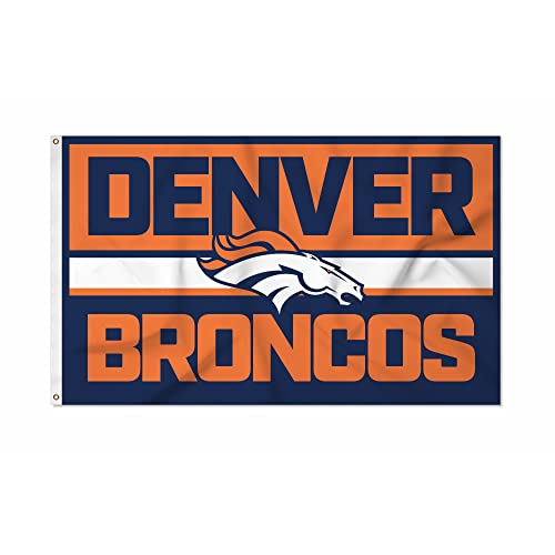 Rico Industries NFL Football Denver Broncos Bold 3 x 5 Banner Flag Single Sided - Indoor or Outdoor - Home Dcor