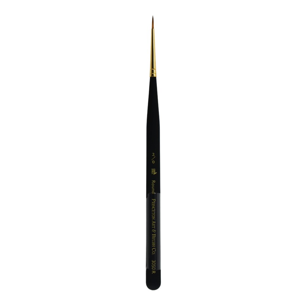 Princeton Decorative Miniatures 3050 Artist Series Paint Brush | Precise Brush for Fine Detail | Ideal for Watercolour, Acrylic & Gouache | Round, Size - 2/0