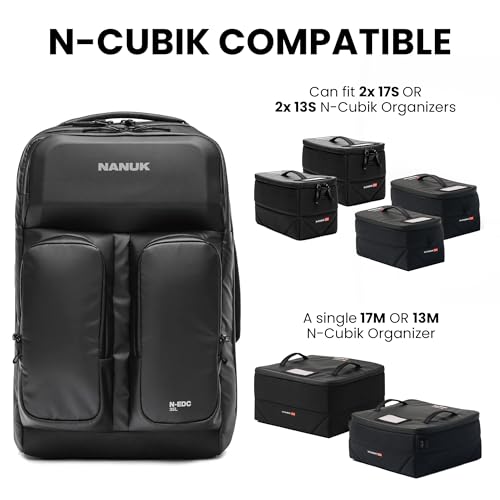 Image of NANUK N-EDC 35L Carry-On Travel Backpack - Water-Resistant Laptop Backpack for Work Travel and Everyday Carry - Compact & Expandable, TSA-Ready, Smart Organization - Black