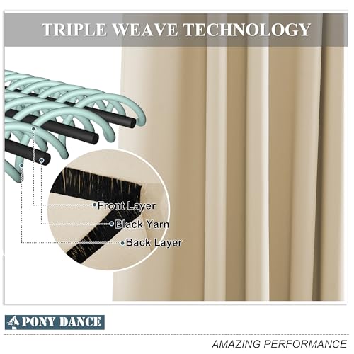 PONY DANCE Short Eyelet Kitchen Curtains Thermal Insulated Noise Reduce Privacy Curtains for Bedroom Home Decor, W 34" x L 45", 2 Panels, Biscotti Beige - Cosy Home Interiors PONY DANCE Short Eyelet Kitchen Curtains Thermal Insulated Noise Reduce Privacy Curtains for Bedroom Home Decor, W 34" x L 45", 2 Panels, Biscotti Beige - Image 5