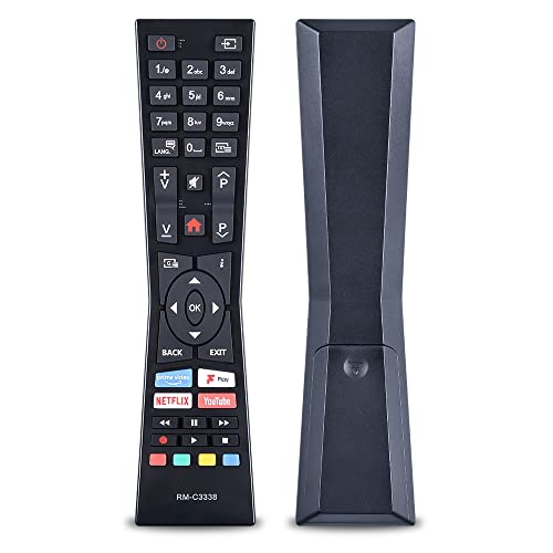 GOUYESHO RM-C3338 Universal Remote Control Replacement for JVC/Bush Smart 4K TV RMC3338 RC43101P LT-24C680 LT-24C686 LT-32C690 LT-32C695 LT-43C790 LT-55C870