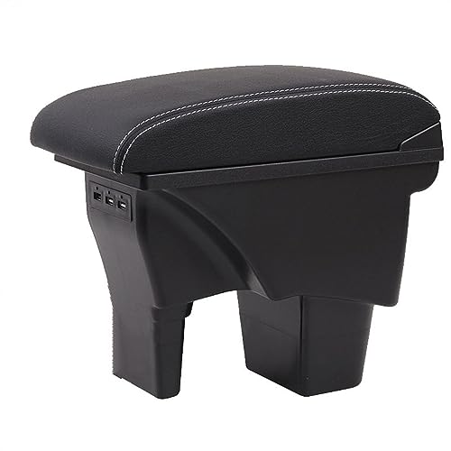 Extensor de reposabrazos para coche Reposabrazos para Suzuki para Vitara, caja de almacenamiento central, accesorios para coche, reposabrazos para coche con puerto USB(B3genuine leather)