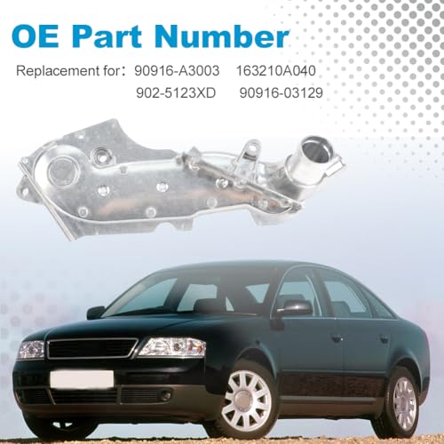 Image of 078121121K Coolant Thermostat Housing Compatible with 1998-2001 Audi A6 | Compatible with 2001-2005 Allroad Quattro, 2001-2005 Volkswagen Passat GL GLS GLX V6 Upgraded Aluminium Housing