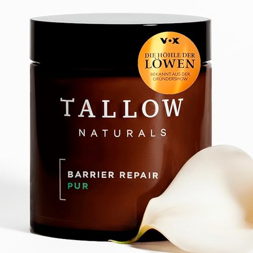 TALLOW Naturals Barrier Repair Pur BEKANNT AUS DER HÖHLE DER LÖWEN - 100% Bio Rindertalg Creme Bio Beef Tallow Skincare aus Deutschland von grasgefütterten Rindern (120ml)