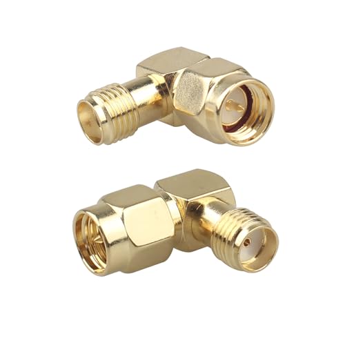 Futheda 4PCS SMA Male to Female Right Angle 90 Degree Elbow Connector Gold-Plated RF Adapter Compatible with 4G LTE Antenna FPV Drone Backup Camera Wi-Fi Router Radio Walkie Talkie Signal Booster - Image 3