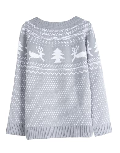 Image of Women's Long Sleeve Crewneck Casual Fall Winter Fair Isle Pullover Sweaters