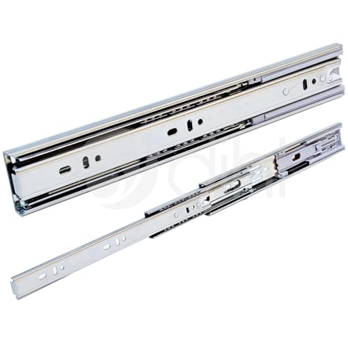 Image of Dihl Pair of 300mm x 45mm Drawer Runners, Soft Close, Double Row Ball Bearing Mechanism, 3 Point Mounting, 12 Inches, 2 PCS