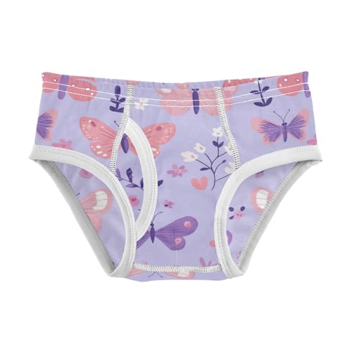Wusikd Butterflies Boys' Underwear Cotton Flowers Purple Boys Briefs Soft Toddler Underwear 2T