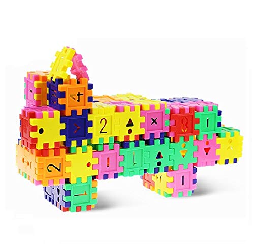 DEJUN Interlock Blocks Toys, Kids Building Blocks Set, Educational Toys, Construction Play Board Building Blocks, Recreational, Educational Conventional Toys Gift for Boys Girls (100 PCS)