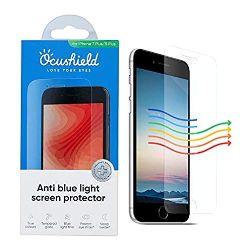 Image of Ocushield Anti Blue Light Tempered Glass Screen Protector for iPhone 7 Plus | iPhone 8 Plus - Protect Your Eyes, Reduce Migraines & Improve Sleep