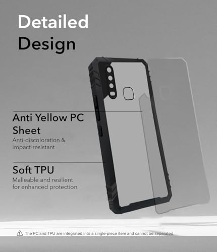 Image of Jkobi Back Cover Case for Vivo Y12 | Y15 | Y17 (Ultimate Shockproof Bumpers | Anti Yellow | Hybrid PC | Black)