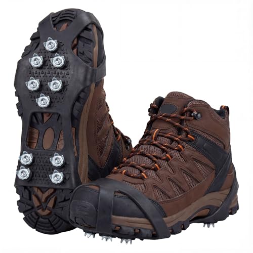 1 Pairs Epoxy Shoe Spikes for Snow and Ice - Non Slip Roof Shoes & Snow Shoes Gripper, Durable Ice...